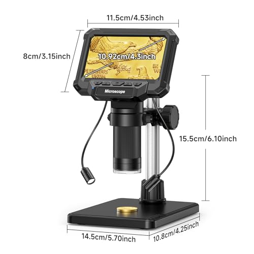 4.3" LCD Digital Coin Microscope with 2 Side Lights