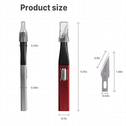 Precision Craft Knife, #11 Blade Storage, 3-Pack Silver - color: Silver*3pcs