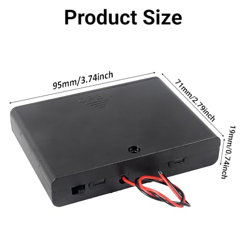 5pcs 6 x AA 9V Battery Holder Case Box with ON/Off Switch and Leads Wire Cover