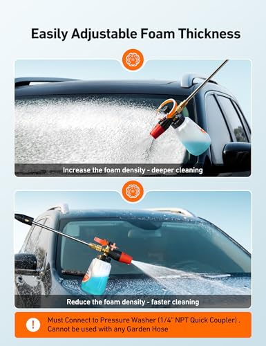 AstroAI Foam Cannon for Pressure Washer with 1/4" Quick Connect Plug, 1 L - size: 1 L Bottle,WITHOUT Tips