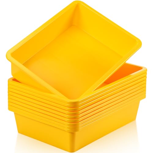 Hoteam 10 Pack Flat Bins Paper Trays,Yellow,13.78 X 9.84 X 3.15 Inch - color: Yellow, size: 13.78 x 9.84 x 3.15 Inch