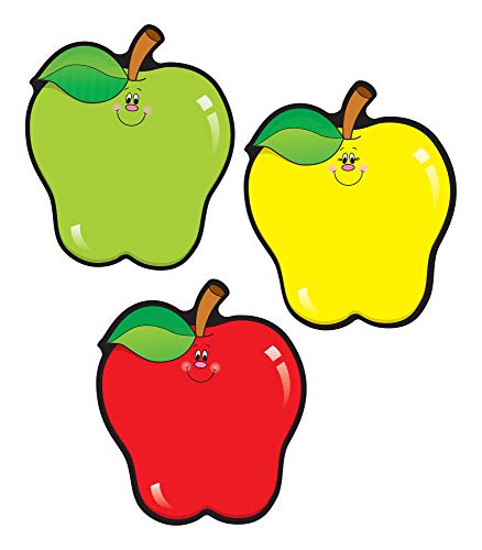 Carson Dellosa 36-Piece Red, Green and Yellow Fall Apple Bulletin Board Cutouts, Apple Cutouts for Bulletin Board, Fall Classroom Cutouts, Fall Classroom Décor - size: Regular, style: Apples