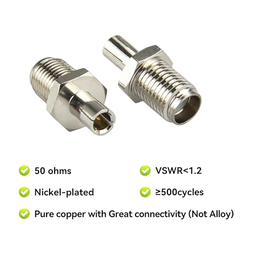 2PCS SMA to TS9 Adapter RF Coaxial Antennas Connector SMA Female to TS9 Male Connector for Enhanced 4G LTE, Wi-Fi, and FPV Drone Antennas - size: SMA Female to TS9 Male Adapter
