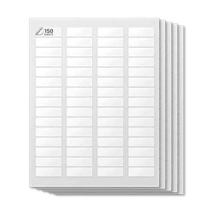 1.75" x 0.66" (1-3/4" x 2/3") Blank Rectangle Labels, White - 60 Labels/Sheet, 150 Sheets (9000 Total) - Laser & Inkjet Printable, Strong Adhesive, Water Resistant - size: 1.75" x 0.66"