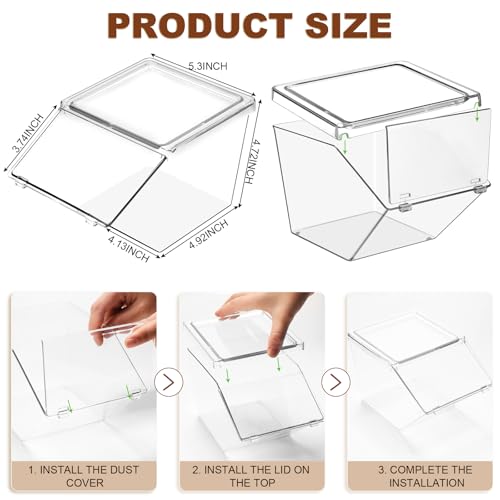 Yerliker 36 Pcs Clear Stackable Storage Bins with Lids for Pantry