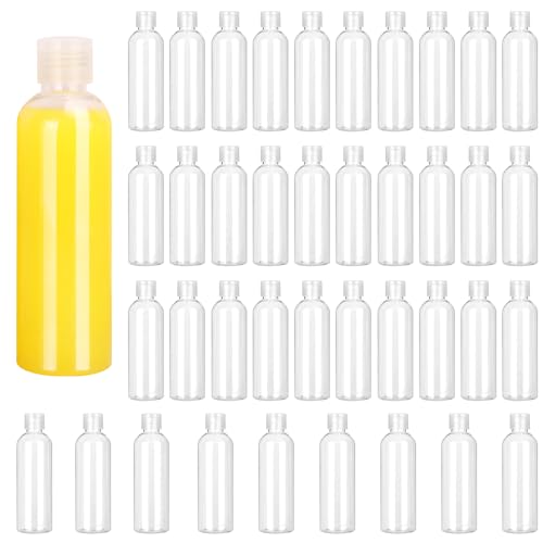 40 Pack 7 oz Plastic Bottles with Caps, Clear Flip Top Empty Bottles, Cosmetic Containers for Lotion and Shampoo, Travel-Friendly Bottles, BPA-Free for Liquids and Personal Care?200ml - size: 40 Pack 7 oz