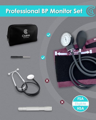 Manual Blood Pressure Cuff for Home Medical BP Monitoring, Burgundy - color: Red, style: Without Stethoscope