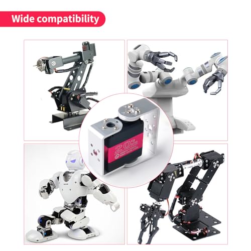 4Pcs RCmall RDS3218 20KG Dual Shaft U Mount RC Digital Servo - Robot Arm Servo - High Torque Full Metal Gear Servo with U Mounting Bracket for DIY Baja Car 1/8 1/10 Crawler (180 Degree