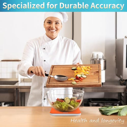 Vitafit 33lb/15kg Digital Food Scale in High Precision 0.1oz/1g, Our Own Kitchen Scale Professional Factory Since 2001, Kitchen Essentials for Cooking & Baking, LED, 3xAAA Battery, Refreshing Orange