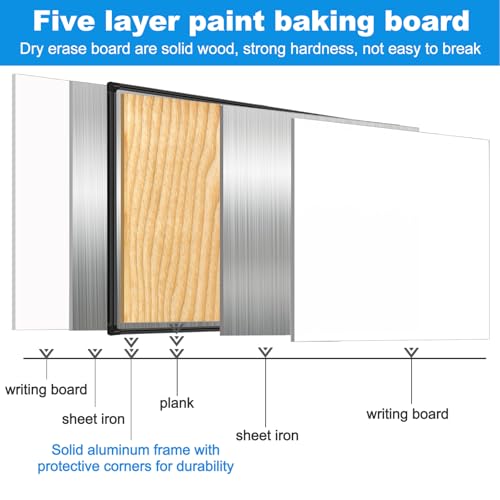 BSTPCOO Double-Sided 40"x28" Magnetic Dry Erase Board Mobile Whiteboard - color: Black, size: 40"W x 28"H