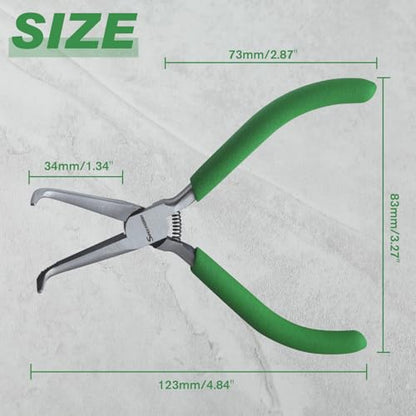 SPEEDWOX 5" Mini Bent Needle Nose Pliers, Serrated Jaw For Jewelry Making - style: Bent Needle Nose Pliers