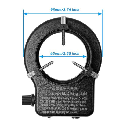 USB LED Ring Light Illuminator, 144 64 LED White Adjustable Lamp for Industry Monocular Binocular Trinocular Stereo Video Lens Microscope & Camera (USB 144 LEDs)… - color: 144 LED