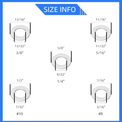 100PCS 8#10#1/4" 5/16" 3/8" Silver 304 Stainless Steel Flat Washers Kit - size: 100PCS,Silver,#8,#10,1/4",5/16",3/8"