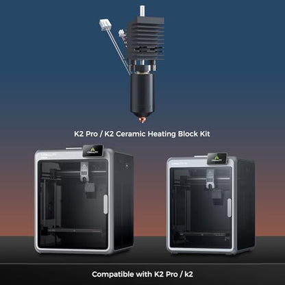 Creality Official K2/K2 Pro Ceramic Heating Block Hotend Kit, Unicorn Quick Swap K2 Nozzle Kit, 300°C High Temperature Resistant, All-Metal Integrated Kit for 3D Printer Creality K2 Combo - style: K2/K2 Pro