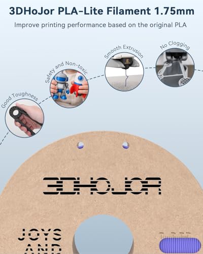 3DHoJor PLA Filament 1.75mm,3D Printer Filament,1kg Cardboard Spool (2.2lbs),Dimensional Accuracy +/- 0.03 mm,Vacuum Packaging Odor Free Clog Free Fit Most 3D FDM Printer,Periwinkle Blue - color: Periwinkle Blue