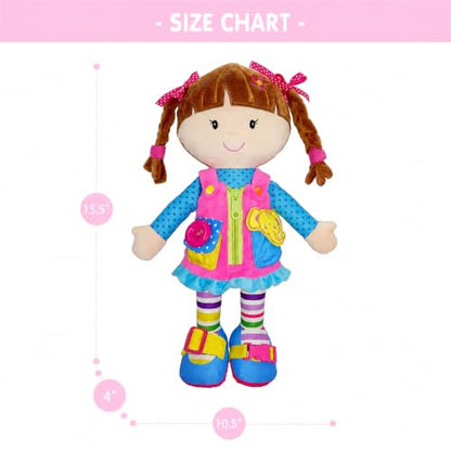 June Garden 15" Belle Montessori Learn-to-Dress Plush Doll - color: Belle