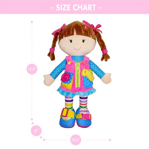 June Garden 15" Belle Montessori Learn-to-Dress Plush Doll - color: Belle