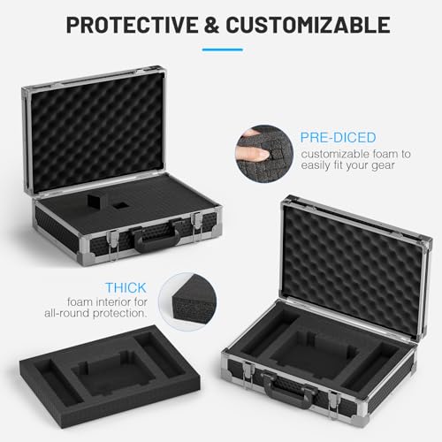 Phenyx Pro Medium Carrying Case with Customizable Pre-Diced Foam - size: Medium (17.1×12.6×4.1 Inch)