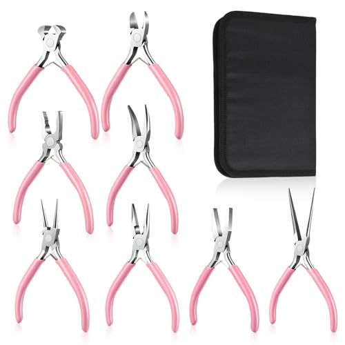 8 PCS Jewelry Pliers Tool Set, Jewelry Making Pliers Sturdy Small Plier Set