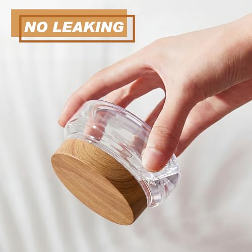 24 Pack Plastic Cosmetic Jars with Lids Label, 5 oz, Clear,Dark Beech - color: Clear,Dark Beech, size: 5 oz