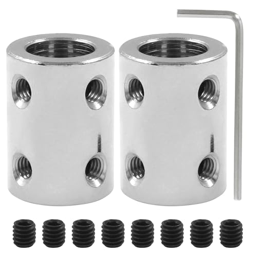 BokWin 2 Pcs Rigid Coupling Set 10mm to 10mm Shaft Coupler - size: 10mm to 10mm