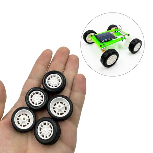 10PCS Toy Car Wheels 25mm Rubber Tire with 5PCS Shaft Round Axles for for DIY Model Toy RC Car Accessories Parts (2X25MM) - style: 2X25MM