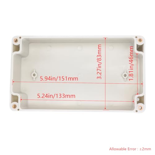 Project Box IP65 Waterproof Junction Box ABS Plastic Electrical Boxes DIY Electronic Project Case Power Enclosure White6.22x3.54x2.36 inch (158 x 90 x60 mm) - color: White, size: 6.22"x3.54"x2.36"