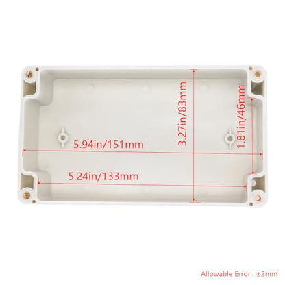 Project Box IP65 Waterproof Junction Box ABS Plastic Electrical Boxes DIY Electronic Project Case Power Enclosure White6.22x3.54x2.36 inch (158 x 90 x60 mm) - color: White, size: 6.22"x3.54"x2.36"