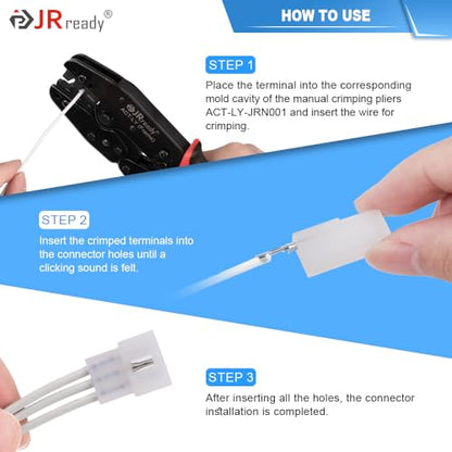 JRready ST6428 Power Connector 9 Pin (4 Matched Sets), 2.13mm Diameter Pin and Sockets 14-20 AWG, Compatible with Molex MLX Power Connector 9 Pin, 6.35mm Pitch,Free Hanging - size: MLX 9Pin Connector