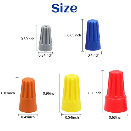 180 PCS Wire Connectors, Insulating Insert Twist Electrical Wire Connectors with Spring, Portable Wire Caps for Quick Connection, Colorful Wire Caps Electrical