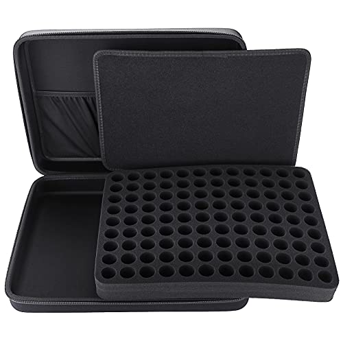 Hipiwe 108 EVA Essential Oils Carrying Case Holds 5ml, 10ml, 15ml Bottles - color: Black
