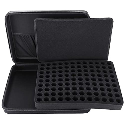 Hipiwe 108 EVA Essential Oils Carrying Case Holds 5ml, 10ml, 15ml Bottles - color: Black