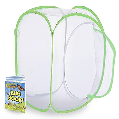 Nature Bound Butterfly Growing Kit - Live Caterpillar to Butterfly Project for Kids - Includes Voucher for Caterpillars, Green Pop-Up Enclosure, and STEM Learning Guide - style: Pop-Up Terrarium 24