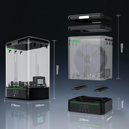 SUNLU 3KG Filament Dryer SP2 & Storage Box, 15min Fast Heating to 70°C - color: Filament Dryer SP2 ( Dryer Base + Storage Box )