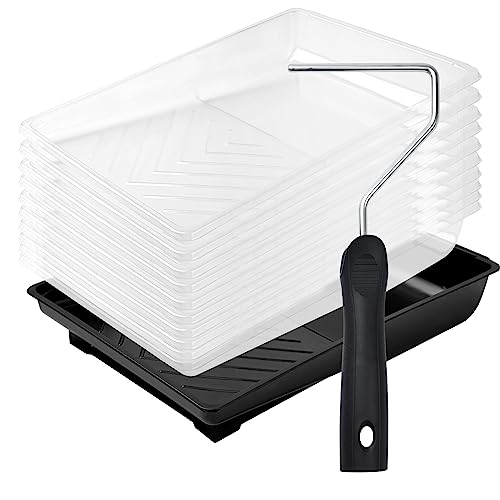 Mister Rui 6" Paint Tray 12-Pack with 4" Roller Frame & Liners - color: 6 Inch, 12 Pack