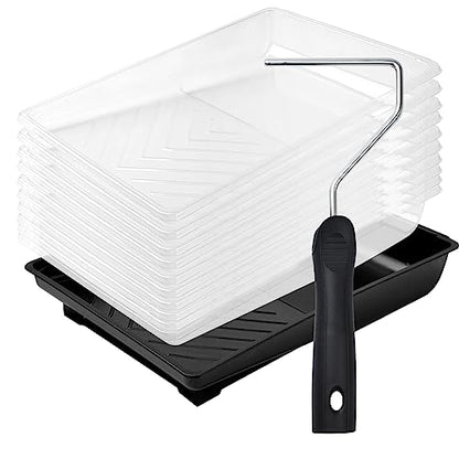 Mister Rui 6" Paint Tray 12-Pack with 4" Roller Frame & Liners - color: 6 Inch, 12 Pack