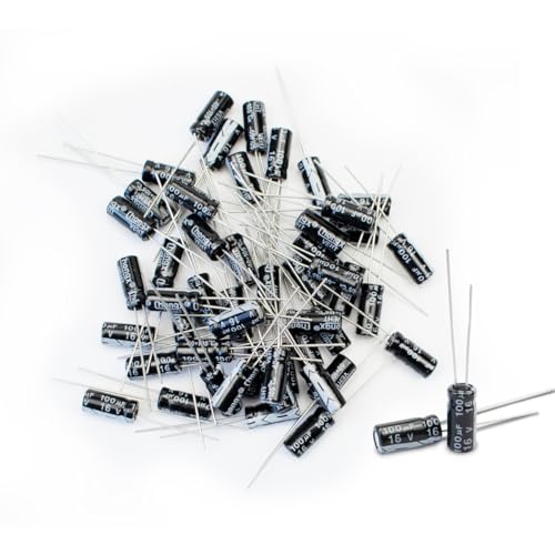 50 Pcs Electrolytic Capacitor 100uF 16V Aluminum Radial Electrolytic Capacitors - style: 16V 100uF