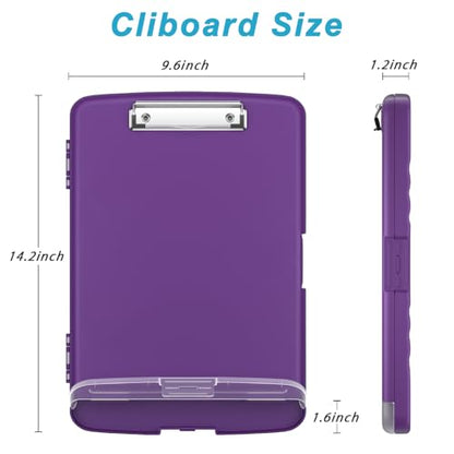 Rimilak Clipboard with Storage, 8.5 x 11'' High Capacity Clip Board, Purple - color: Deep Purple