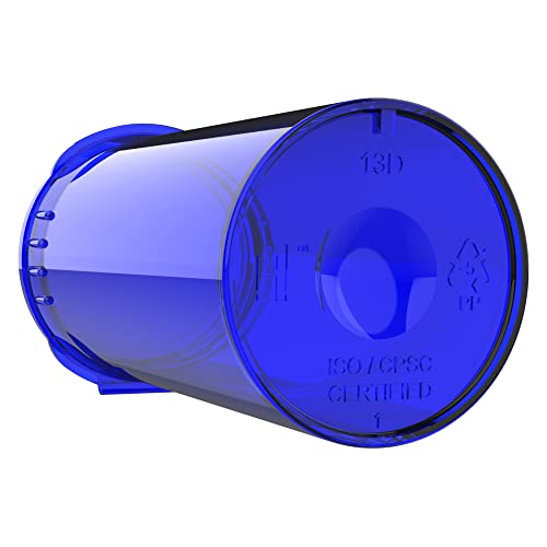 Dragon Chewer 13 Dram CR Plastic Packaging Pop Top Containers - Child Resistant Travel Holder Vial Bottles - 315 qty (Translucent Blue) - color: Translucent Blue