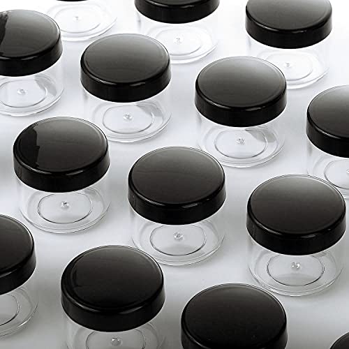 100 Count Refillable Cosmetic Containers with Lids 20 Grams Black Makeup Sample Jars for Beauty Products - Black - color: Black, size: 20g (100 Count)