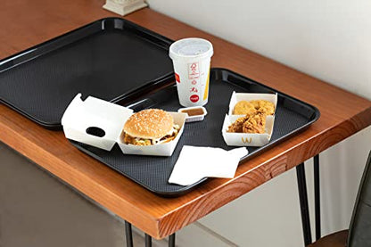 Aebeky Plastic Cafeteria Trays,Fast Food Serving Trays,13"X17",Set of 6 (Black) - color: Black