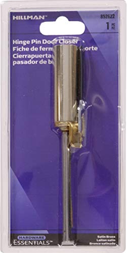 Hardware Essentials 852622 Hardware Essentials Satin Brass Hinge Pin Door Closer, 1 Count (Pack of 2) - size: 1 Count (Pack of 2)