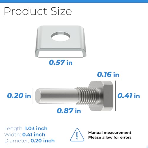 Shower Door Pivot Pin Parts with Hex-Nut and Washer Shower Doors Stainless Steel Pivot Replacement for Pivot Shower Doors - size: #SDPP01
