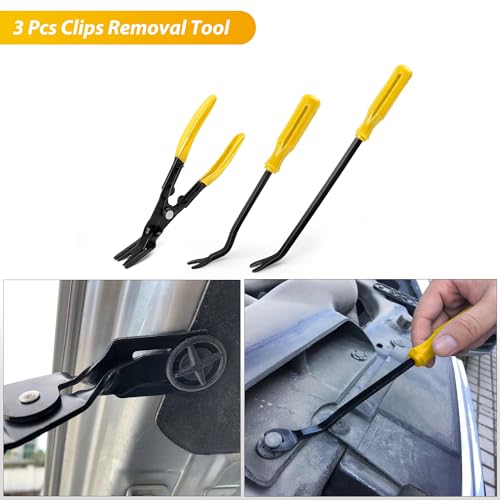 GOOACC 88Pcs Trim Removal Tool Auto Push Pin Bumper Retainer Clip Set - color: 88Pcs Clips Removal Kit Yellow