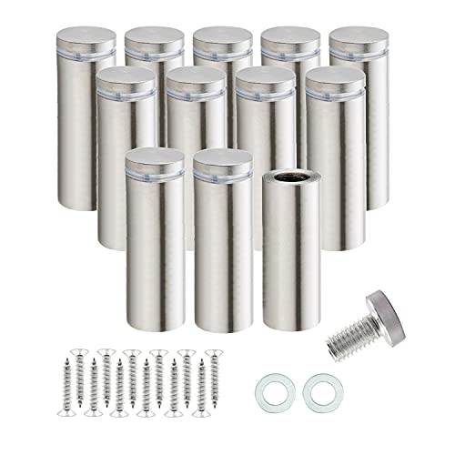 Stainless Steel Wall Mount Glass Standoff Holder Screw Nails Advertising Nails 12 Pcs (12x100mm) - size: 12x100mm