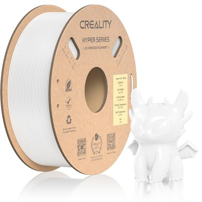 Official CREALITY Hyper PLA Filament 1.75mm, High Speed PLA 30-600mm/s 3D Printer Filament, Dimensional Accuracy +/-0.02mm, Fit Most FDM 3D Printers，1KG(2.2lbs) Spool White - color: White