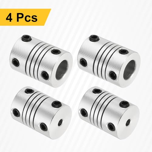 uxcell 4Pcs Flexible Couplings 3mm to 8mm Aluminum Alloy Joint Connector - size: 3mm to 8mm, style: D15 x L20mm