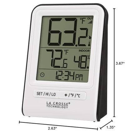 308-1409WT Digital Wireless Thermometer & HI/LO records & Humidity, 330ft - color: White
