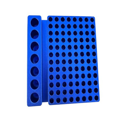 Aluminum Cooling Block with 103 Wells - 96 Wells for 0.2ml PCR Tubes and 7 Wells for 1.5/2ml Tubes