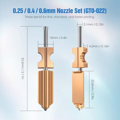 Nozzle Kit for Flashforge AD5X, 0.25mm / 0.4mm / 0.6mm Nozzles with Silicone Socks & Nozzle Wipers, 3D Printer Accessories - color: 0.25/0.4/0.6 mm